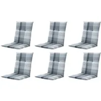 Gardissimo Polsterauflage Niederlehner Niedriglehner Gartenstuhlauflagen Auflage 6 er Sya grau, (Spar-Set, 6 St., 6 Auflagen), UV-beständig inkl. Bindebänder, Halterbänder für Niedriglehner-Stühle