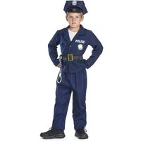 JADEO Kostüm Kleiner Polizist Kinderkostüm Officer blau-schwarz-silber