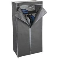Spetebo Kleiderschrank Stoff Kleiderschrank grau - 160 x 75 cm (Stück, 1-St., Kleiderschrank) Mobiler Schrank mit Kleiderstange