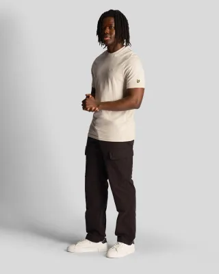 Lyle & Scott Herren-T-Shirt mit Stickerei in Beige