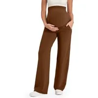 G4Free Umstandshose Damen Umstandshose Jogginghosen Slim Fit Yogahose Arbeitshosen Dehnbare Lounge-Hose mit weitem Bein und Taschen