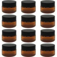 DistrEbution Make-Up Organizer Cremetiegel mit schwarzem Deckel 20 ml, 12-tlg.