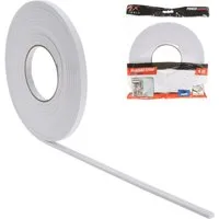 Koopman Dichtungsband Fensterdichtung 1 cm Türdichtung 6 Meter Zugluft Staubdichtung, (Stück, 1-St., Packung), auf Rolle, 1cm breit, Weiß, 0,5cm Stärke, einseitig klebend