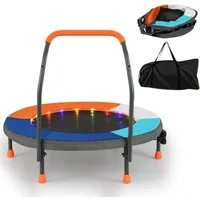 COSTWAY Kindertrampolin, Ø 90 cm, (1 tlg), Minitrampolin faltbar, mit Griff, Tragetasche
