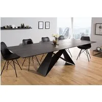 riess-ambiente Esstisch PROMETHEUS 180-220-260cm braun – Keramik made in Italy, Lava-Design (Einzelartikel, 1-St), 3-stufig ausziehbar & Metall-Gestell – ideal für bis zu 12 Personen