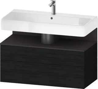 Duravit Qatego Waschtischunterbau wandhängend Eiche Schwarz Matt 990x470x590 mm - QA4395080160000 QA4395080160000