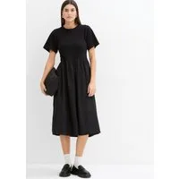 bonprix Midikleid aus Baumwolle, A-Linien-Passform, Kurzarm-Design, Midilänge