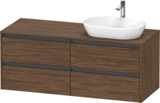 Duravit Ketho.2 Konsolenwaschtischunterbau wandhängend Nussbaum dunkel Matt 1400x550x568 mm - K24898 K24898R21210000
