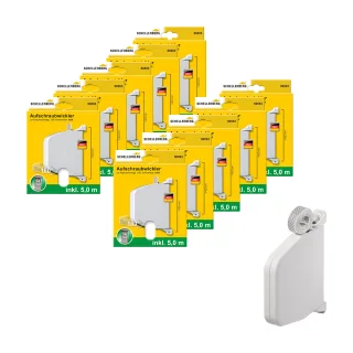 SCHELLENBERG Aufputz-Gurtwickler "Aufschraubwickler für das Rollladensystem Mini" Set, 10 tlg. tlg. schwenkbar, mit vormontiertem Rollladengurtband, braun oder weiß