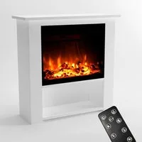 GLOW FIRE Elektrokamin THEBE LED Kamin mit Heizung, Standkamin, Elektrischer Kamin mit 3-fach Farbwechsler und Knisterfunktion