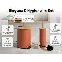 LikeKa Badaccessoire-Set 2 teilig Toilettenbürste und Kosmetikeimer matt mit Absenkautomatik