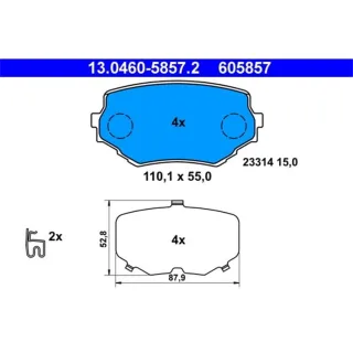 ATE Bremsbel?ge vorne Suzuki Grand Vitara 13.0460-5857.2