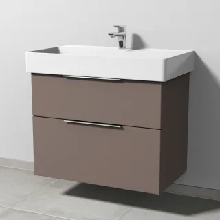 Sanipa 3way Waschtischunterbau zu Duravit Dura Square Waschtisch mit 2 Auszügen, Taupe-Matt UP4281T