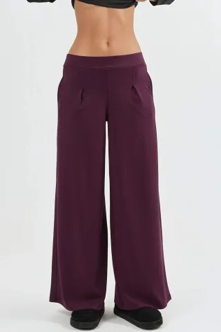 Elastische Taillenhosen mit weitem Bein