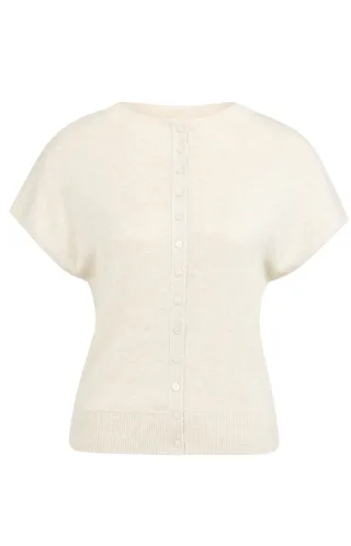 Yaya - Kurzarm-Strickjacke beige - Gr. - S