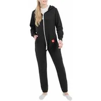 Basisstoff Jumpsuit Damen Jumpsuit Overall Onesie Einteiler Hausanzug Baumwolle