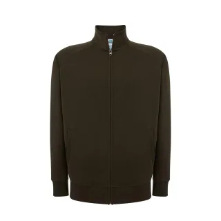 JHK - Sweatshirt Durchgehender Reißverschluss für Herren/Damen Unisex (Khaki)