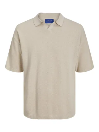 JACK&JONES - JORLINEN BLEND KNIT SS POLO SN moonbeam - Gr. - L
