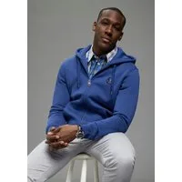 DELMAO Sweatjacke mit Kapuze, mit Kordelzug, aus angerauter Sweatware, mit Langarm