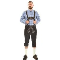 Alessandro Salvarini Trachtenlederhose ASSeppl Lederhose aus Echtleder mit Träger im traditionellen Stil