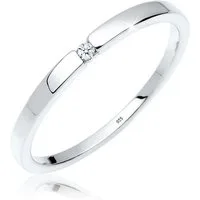 Elli DIAMONDS Verlobungsring Diamant Weiß Brillantschliff (0.015 ct) 925 Sterling Silber