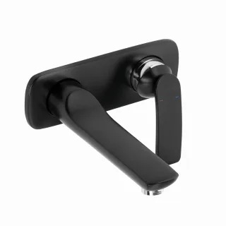 Kludi BALANCE WT-2-Loch-Wand-EHM Ausladung 180 mm schwarzmatt/chrom, 522468775 522468775