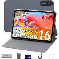 SHOU SPad13,13,4",Android 16,256GB mit Tablet-Hülle/Displayschutzfolie,WiFi Tablet (13.4", 256 GB, Android16, wifi, 10000 mAh, Gemini AI, inklusive Tablet-Hülle und Displayschutzfolie)