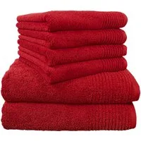 Dyckhoff Handtuch Set Brillant, Walkfrottee (Set, 6-St), mit Streifenbordüre,4 Handtücher (50x100cm), 2 Duschtücher (70x140cm)