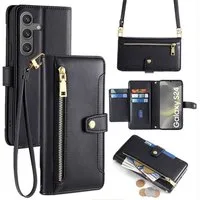 betterfon Handykette für Samsung Galaxy Leder Umhänge Hülle mit Kartenfächer, Hände frei – mit Silikonhülle & Schnur für flexiblen Alltag