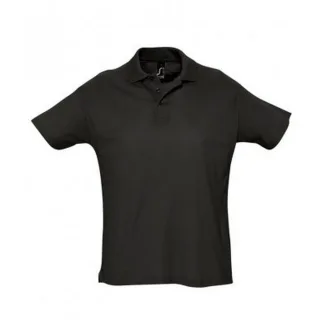 SOLS Herren Sommer II Pique Kurzarm-Poloshirt (Schwarz)
