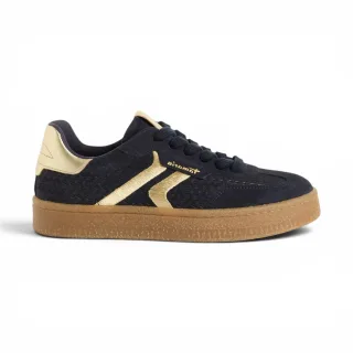 Tamaris Damen Marineblaue Leder-Sneakerschuhe – 23723-44