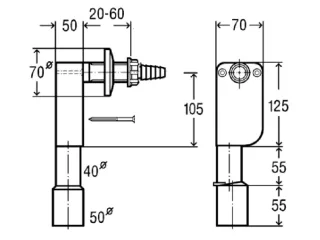 Hoesch Wandsifon zur Entleerung des Dampfgenerators und Duftdispensers 27775