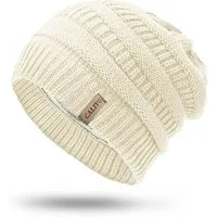 TAN.TOMI Strickmütze Beanie Damen Warm Federnd, Mütze Damen Herbst Winter (Strickmützen Mit Fleece Gefüttert) Wollmütze Damen Geeignet für Schule, Arbeit, Skifahren, Camping
