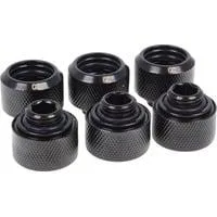 Eiszapfen 16mm HardTube Anschraubtülle G1/4, Schrauben-Set schwarz, für Acryl- Messingrohre, 6 Stück