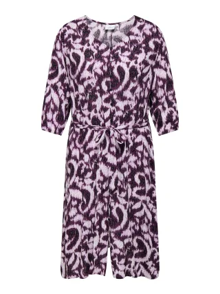ONLY CARMAKOMA - CARTYLA LIFE 3/4 BLK DRESS AOP Mauve Wine - Gr. - 48