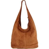 MIRROSI Beuteltasche Damen aus Wildleder, Made in Italy, Shopper Tasche (ca.33x32x16cm)