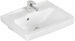 Villeroy & Boch Handwaschbecken Newo 500x400mm Eckig, 1 Hahnloch mit Überlauf Weiss Alpin 43925001
