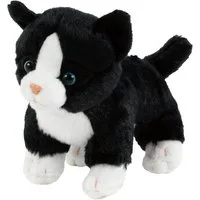 Teddys Rothenburg Kuscheltier Katze schwarz/weiß stehend 14 cm Stoffkatze Plüschtier (Stofftier, Plüschkatze, Kätzchen)