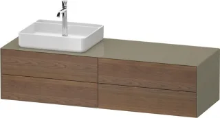 Duravit White Tulip Konsolenwaschtischunterbau wandhängend Amerikanischer Nussbaum & Stein Grau Matt WT4867L77H20010