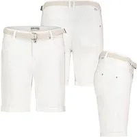 SUBLEVEL Bermudas Damen Short Bermuda kurze Hose Sommer Chino Stoff Hose mit Gürtel Chino Stoff Hose mit Gürtel