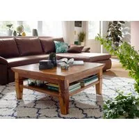 Massivmoebel24 Couchtisch Couchtisch Akazie 85x85x45 honig lackiert OXFORD #0316