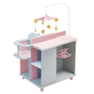 Teamson Kids Puppen-Wickeltisch,, Grau, Holzwerkstoff, Spiel/Spielzeug, Freiform, 48x98x58 cm, Spielzeug, Kinderspielzeug, Puppen & Puppenzubehör, Puppenzubehör