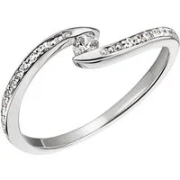 Firetti Fingerring Schmuck Geschenk Silber 925 Silberring Ring Welle glitzernd, mit Zirkonia (synth)