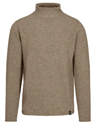 COMMANDER Finest Clothing - Stehbund Pullover,uni taupe mel. - Gr. - XL