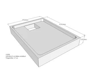 Neuesbad Wannenträger für Bette extraflach 120x90x6,5 SD22032