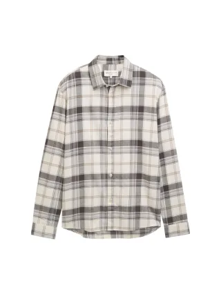 TOM TAILOR Denim - Relaxed Fit Hemd mit Karomuster beige - Gr. - M