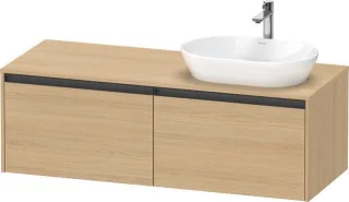 Duravit Ketho.2 Konsolenwaschtischunterbau wandhängend Natur Eiche Matt 1400x550x459 mm - K24888R303 K24888R30300000