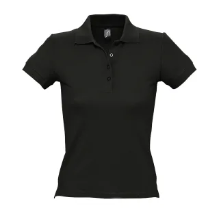 SOLS Womens/Ladies People Pique Kurzarm-Poloshirt aus Baumwolle (Schwarz)