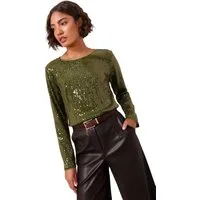 Friends Like These Paillettenshirt Friends Like These Langärmelige Paillettenbluse (1-tlg)