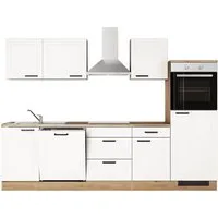 Flex-Well Küche ROMEO&JULIA, Breite 280cm, wahlweise mit E-Geräten und Spüle in edelstahl oder schwarz